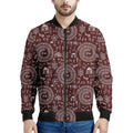 Red And White Warli Tribal Print Men's Bomber Jacket