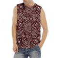 Red And White Warli Tribal Print Men's Fitness Tank Top