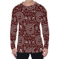 Red And White Warli Tribal Print Men's Long Sleeve T-Shirt