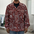 Red And White Warli Tribal Print Men's Shirt Jacket