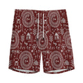 Red And White Warli Tribal Print Men's Athletic Shorts