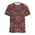 Red And White Warli Tribal Print Men's Athletic T-Shirt