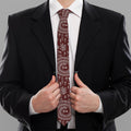 Red And White Warli Tribal Print Necktie