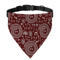 Red And White Warli Tribal Print Over The Collar Dog Bandana