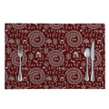 Red And White Warli Tribal Print Placemat
