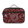 Red And White Warli Tribal Print Portable Lunch Bag