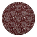 Red And White Warli Tribal Print Round Blanket