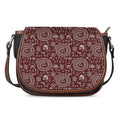 Red And White Warli Tribal Print Saddle Bag