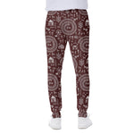 Red And White Warli Tribal Print Scuba Joggers