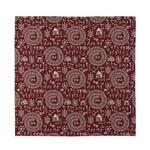 Red And White Warli Tribal Print Silk Bandana