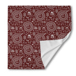 Red And White Warli Tribal Print Silk Bandana