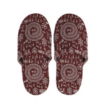 Red And White Warli Tribal Print Slippers
