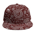 Red And White Warli Tribal Print Snapback Cap