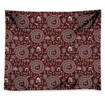 Red And White Warli Tribal Print Tapestry