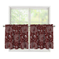 Red And White Warli Tribal Print Tier Curtains