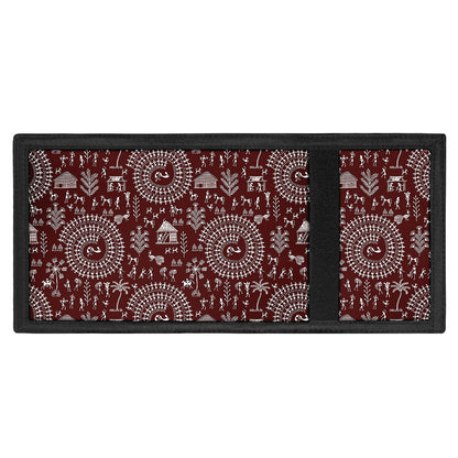 Red And White Warli Tribal Print Trifold Wallet