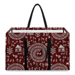 Red And White Warli Tribal Print Utility Tote Bag