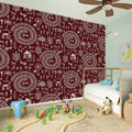 Red And White Warli Tribal Print Wall Sticker