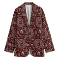 Red And White Warli Tribal Print Women's Cotton Blazer