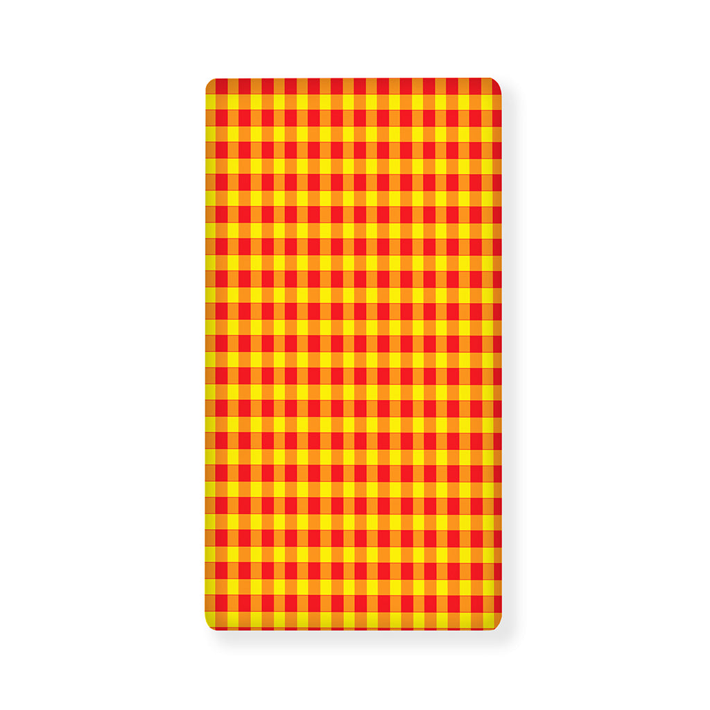Red And Yellow Check Pattern Print Baby Crib Sheet