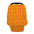 Red And Yellow Check Pattern Print Baby Seat Cover