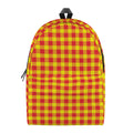 Red And Yellow Check Pattern Print School Backpack