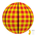 Red And Yellow Check Pattern Print Basketball