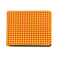 Red And Yellow Check Pattern Print Bifold Wallet