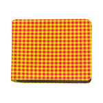 Red And Yellow Check Pattern Print Bifold Wallet