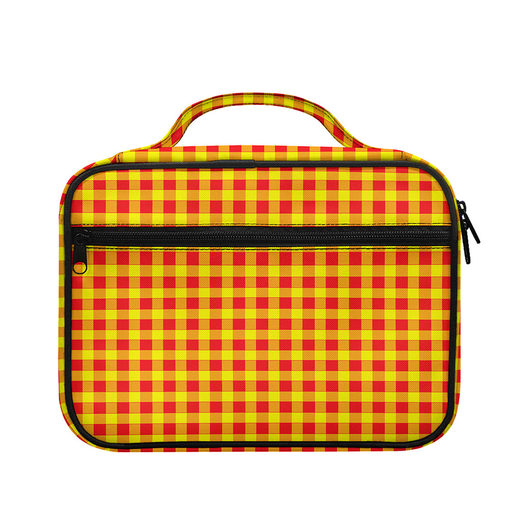 Red And Yellow Check Pattern Print Briefcase Bible Bag