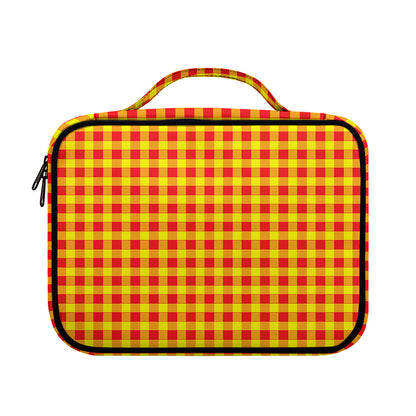 Red And Yellow Check Pattern Print Briefcase Bible Bag