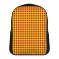 Red And Yellow Check Pattern Print Casual Backpack