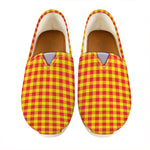Red And Yellow Check Pattern Print Casual Shoes