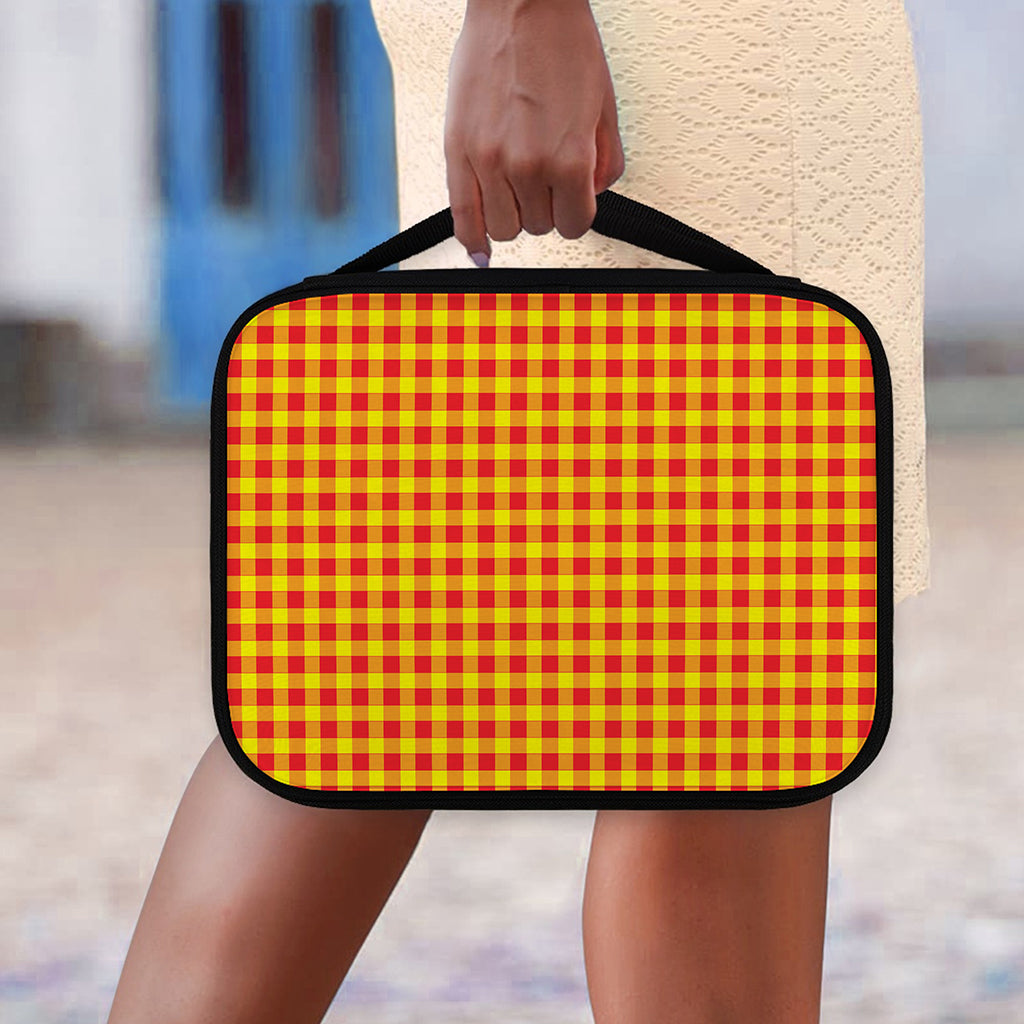 Red And Yellow Check Pattern Print Classic Bible Case