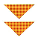 Red And Yellow Check Pattern Print Dog Bandana