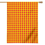 Red And Yellow Check Pattern Print House Flag
