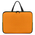 Red And Yellow Check Pattern Print Laptop Sleeve With Handle