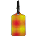 Red And Yellow Check Pattern Print Luggage Tag