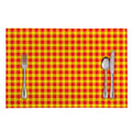 Red And Yellow Check Pattern Print Placemat