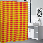 Red And Yellow Check Pattern Print Premium Shower Curtain