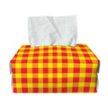 Red And Yellow Check Pattern Print Rectangle Tissue Box Cover