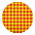 Red And Yellow Check Pattern Print Round Blanket