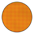 Red And Yellow Check Pattern Print Round Floor Mat