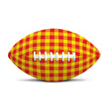 Red And Yellow Check Pattern Print Rugby Ball
