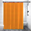 Red And Yellow Check Pattern Print Shower Curtain