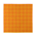 Red And Yellow Check Pattern Print Silk Bandana