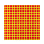 Red And Yellow Check Pattern Print Silk Bandana