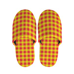 Red And Yellow Check Pattern Print Slippers