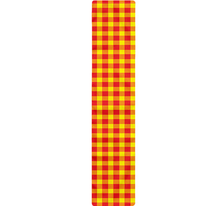 Red And Yellow Check Pattern Print Table Runner