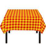 Red And Yellow Check Pattern Print Tablecloth